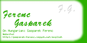 ferenc gasparek business card